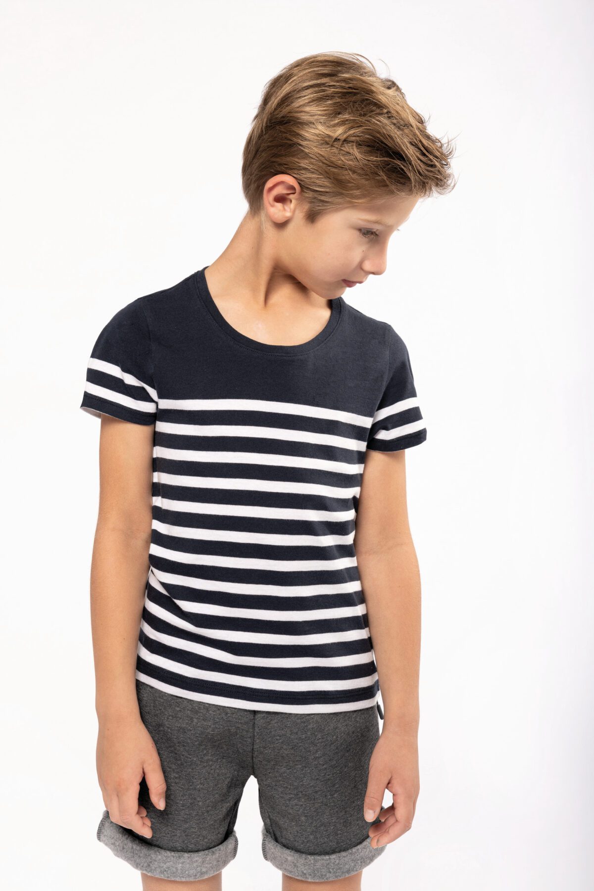 T-shirt personnalisé col rond bio marin pour enfant