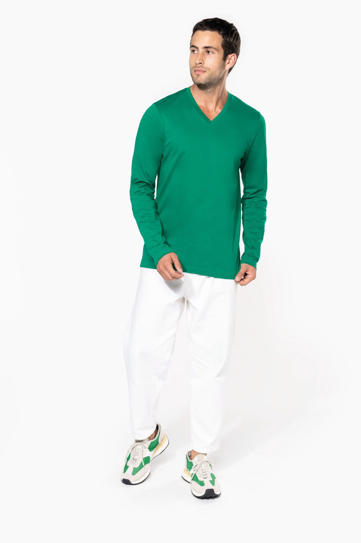 T-shirt personnalisé col V manches longues - K358 – Image 10