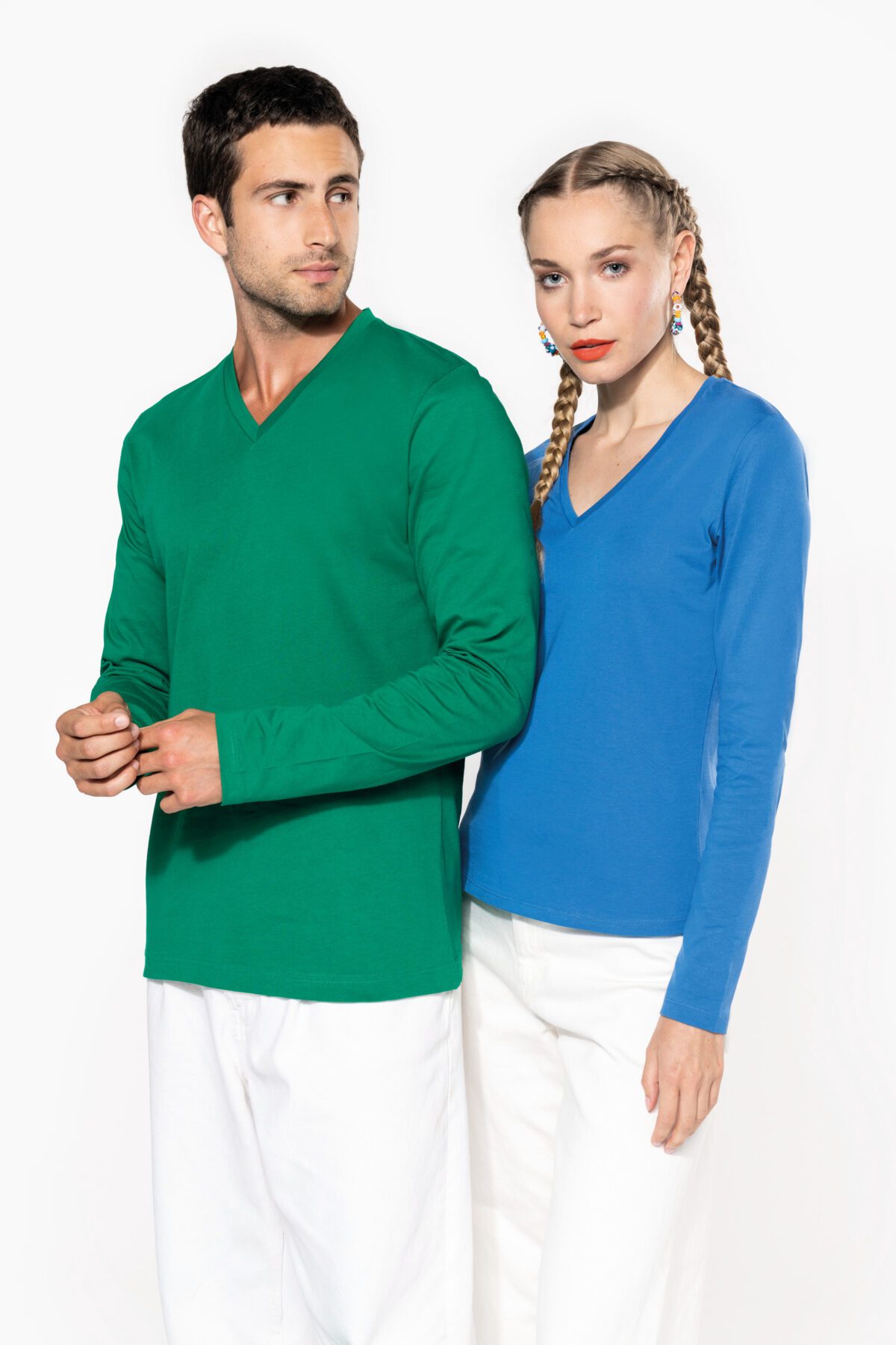 T-shirt col V manches longues femme - K382 – Image 4