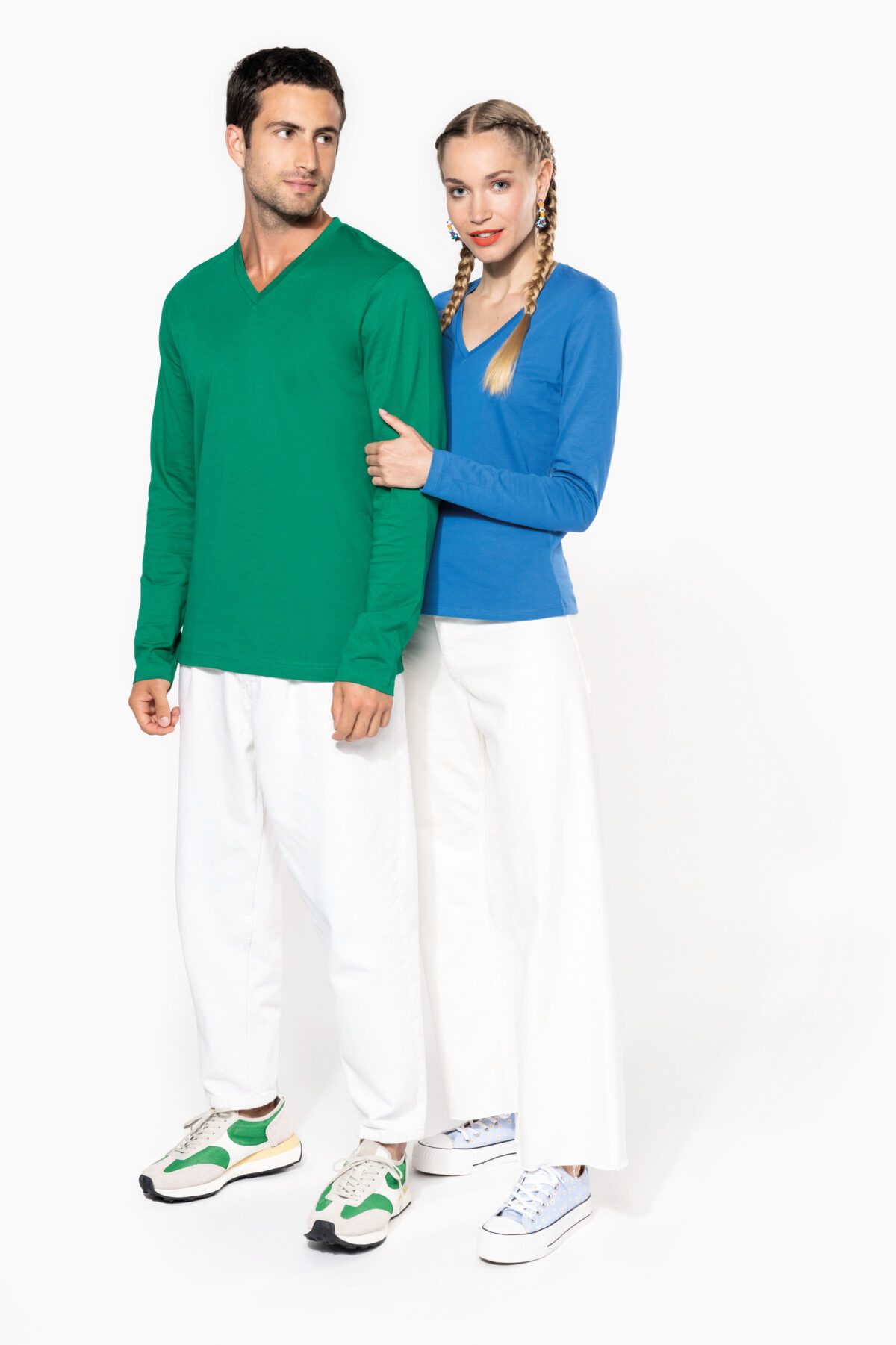 T-shirt col V manches longues femme - K382 – Image 12