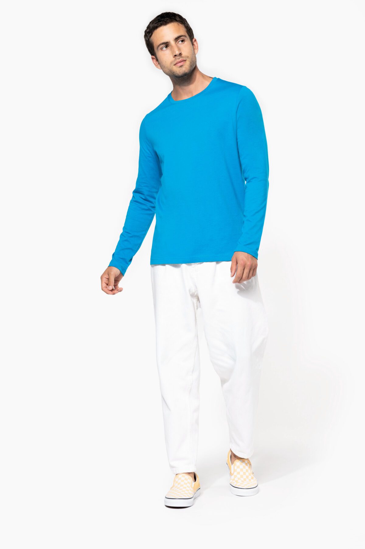 T-shirt personnalisé col rond manches longues homme - K359 – Image 3