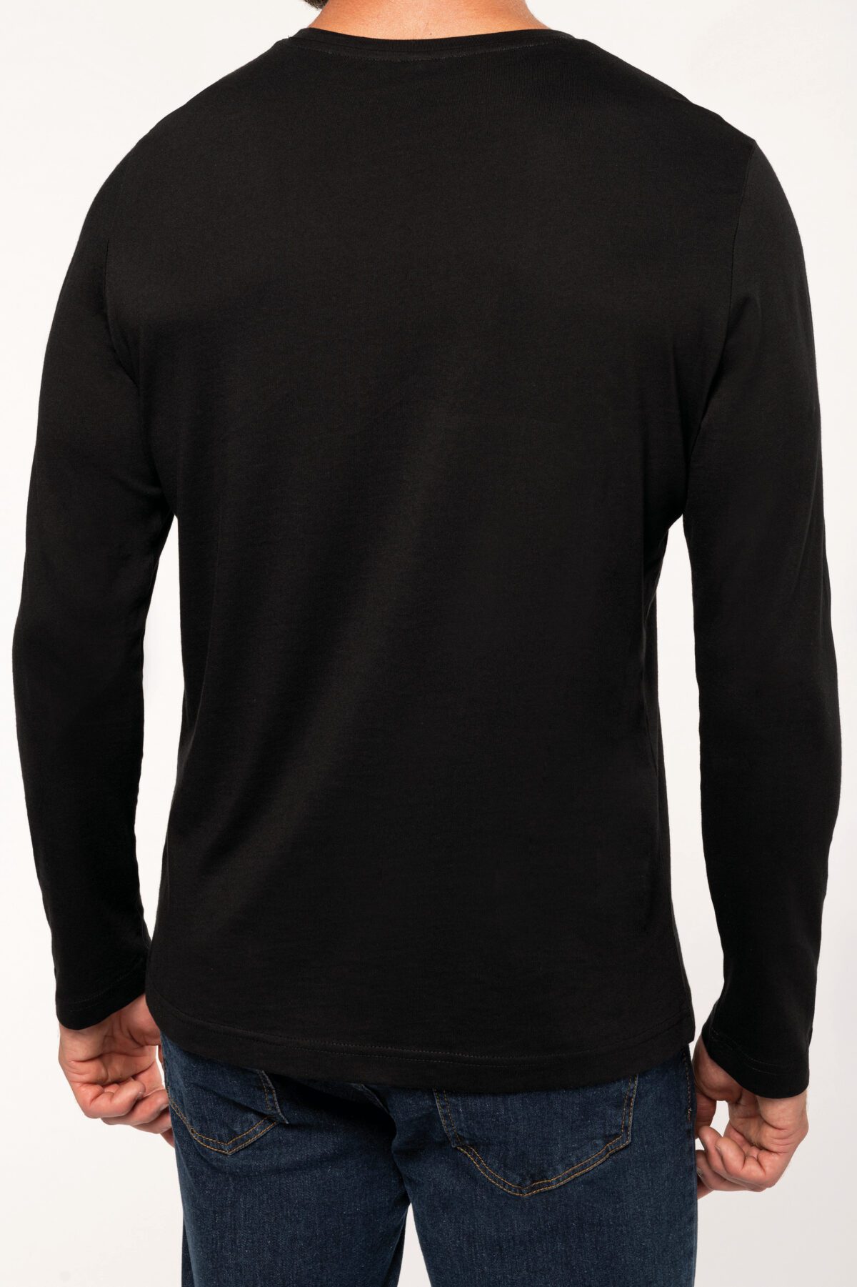 T-shirt personnalisé col rond manches longues homme - K359 – Image 8