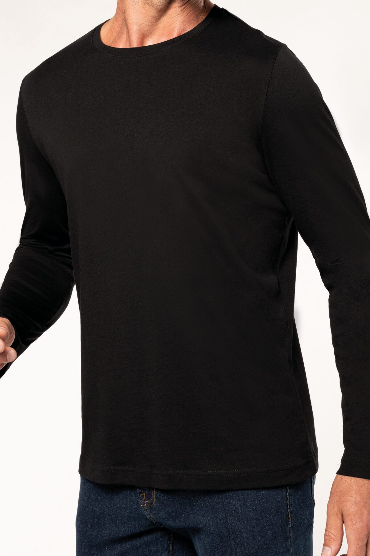 T-shirt personnalisé col rond manches longues homme - K359 – Image 9