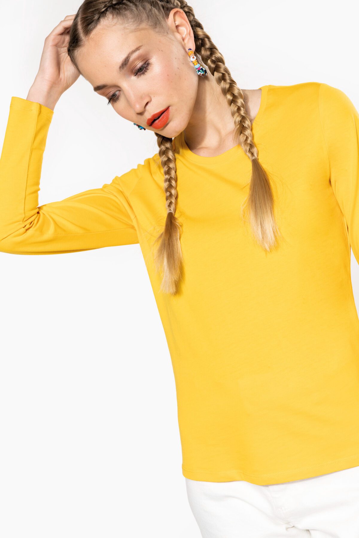 T-shirt personnalisé col rond manches longues femme - K383 – Image 10