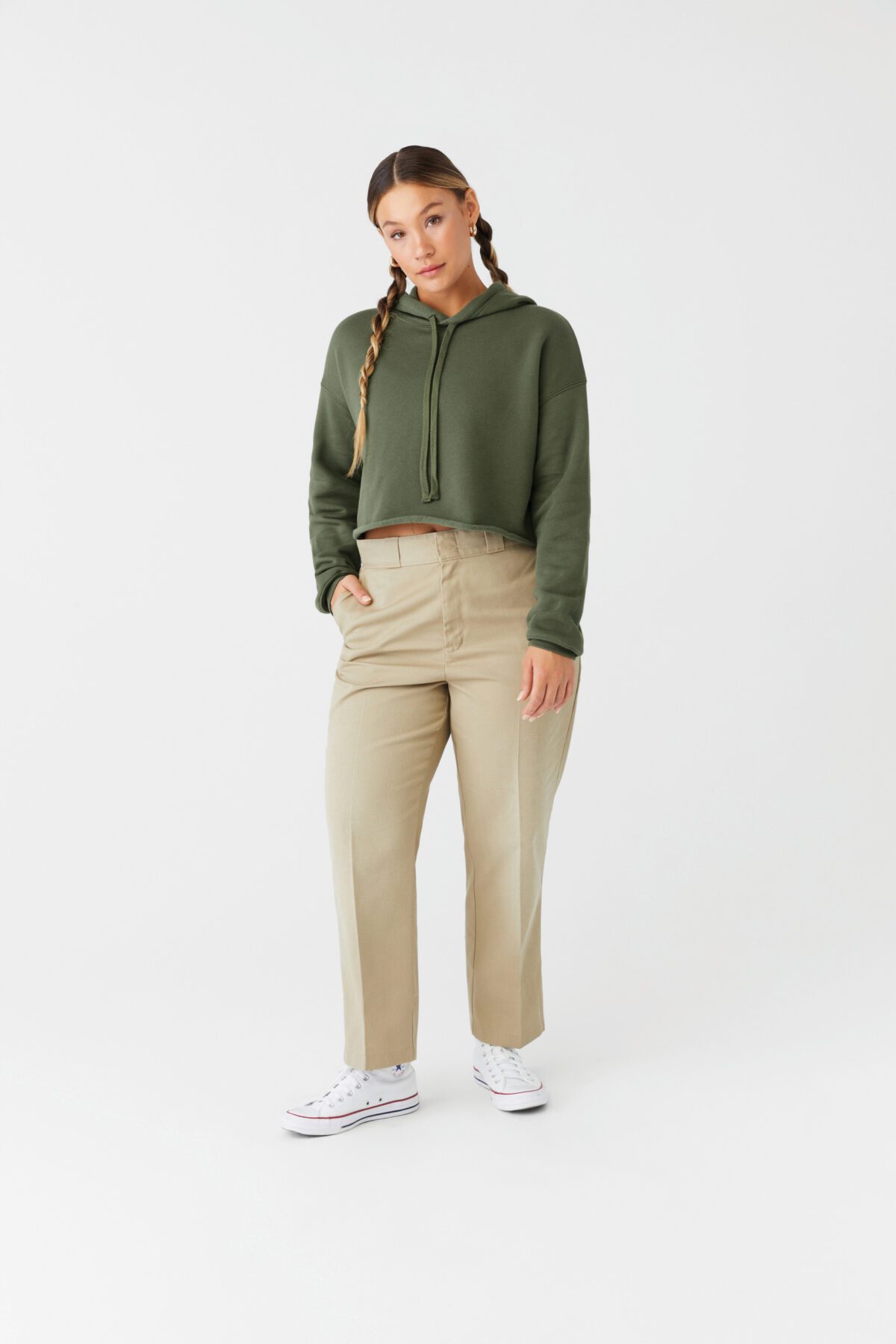 Sweat-shirt personnalisécrop à capuche femme - BE7502 – Image 2