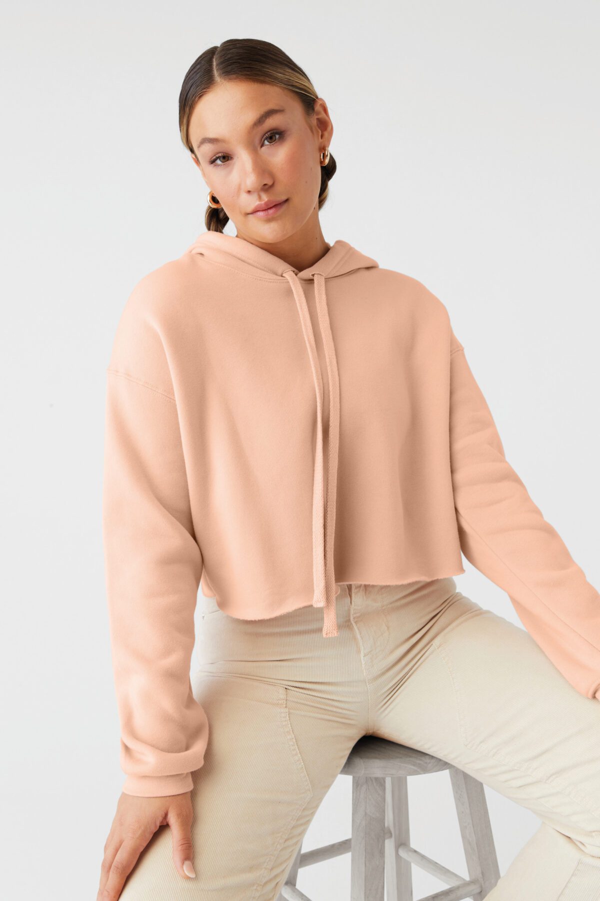 Sweat-shirt personnalisécrop à capuche femme - BE7502 – Image 4