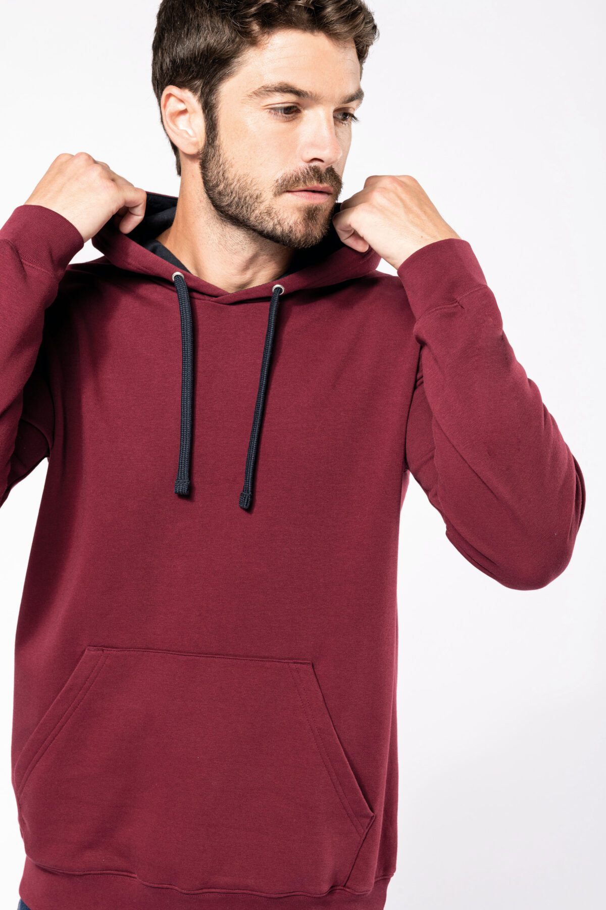 Sweat-shirt capuche contrastée homme - K446 – Image 6