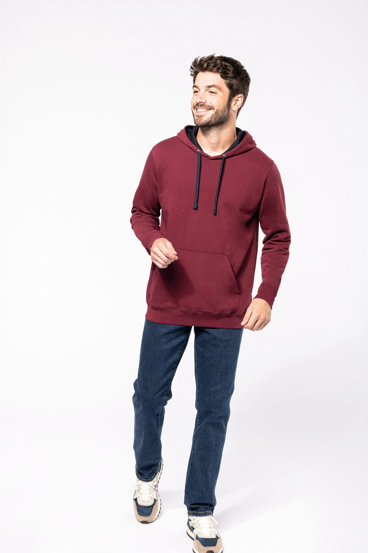 Sweat-shirt capuche contrastée homme - K446 – Image 5