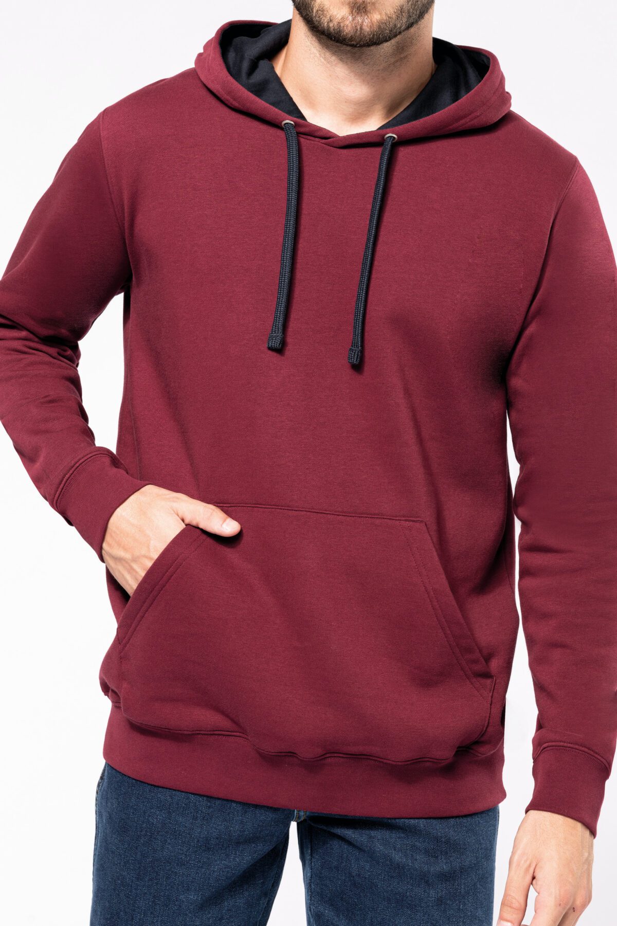 Sweat-shirt capuche contrastée homme - K446 – Image 11