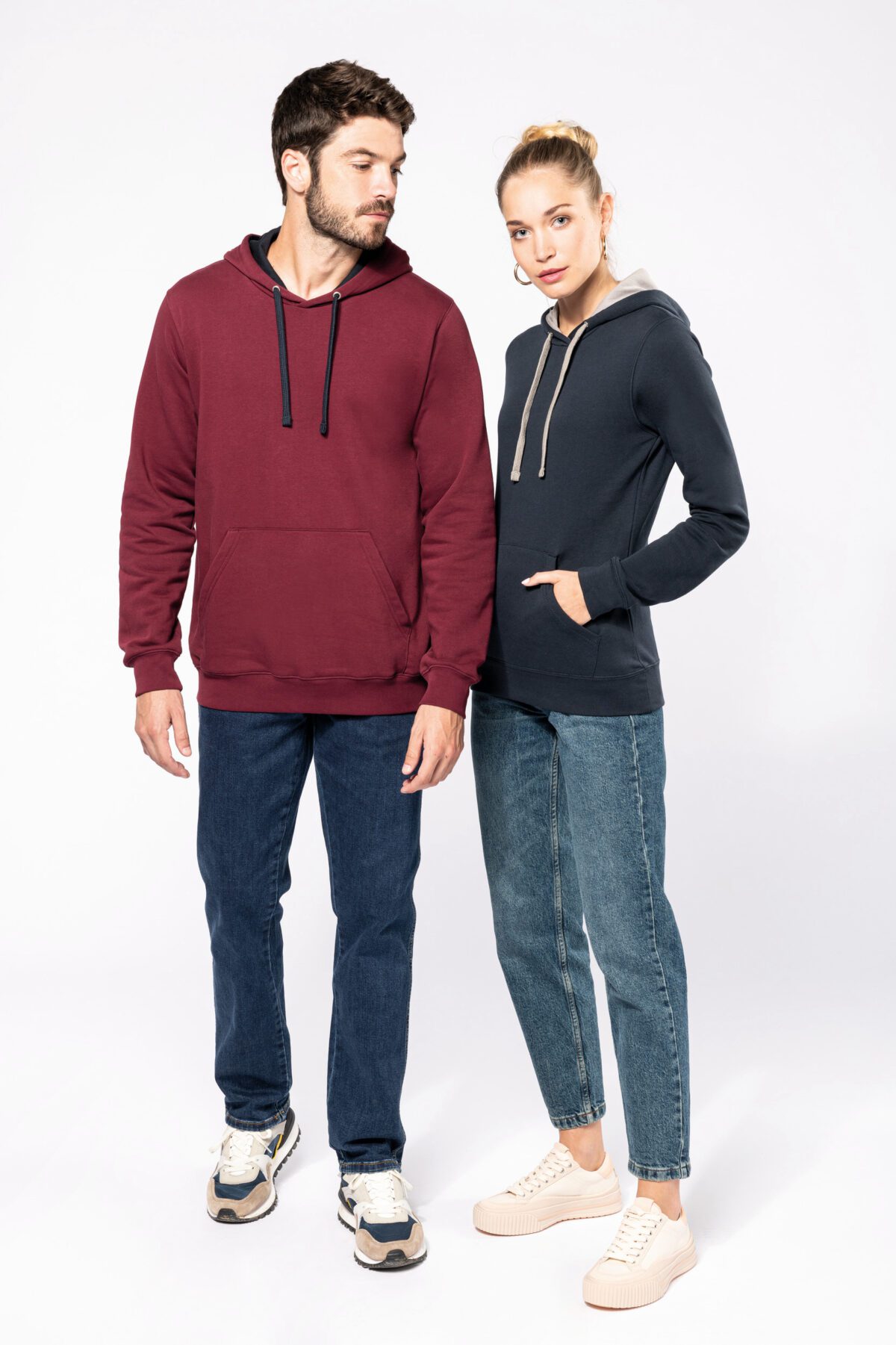 Sweat-shirt capuche contrastée femme - K465 – Image 12