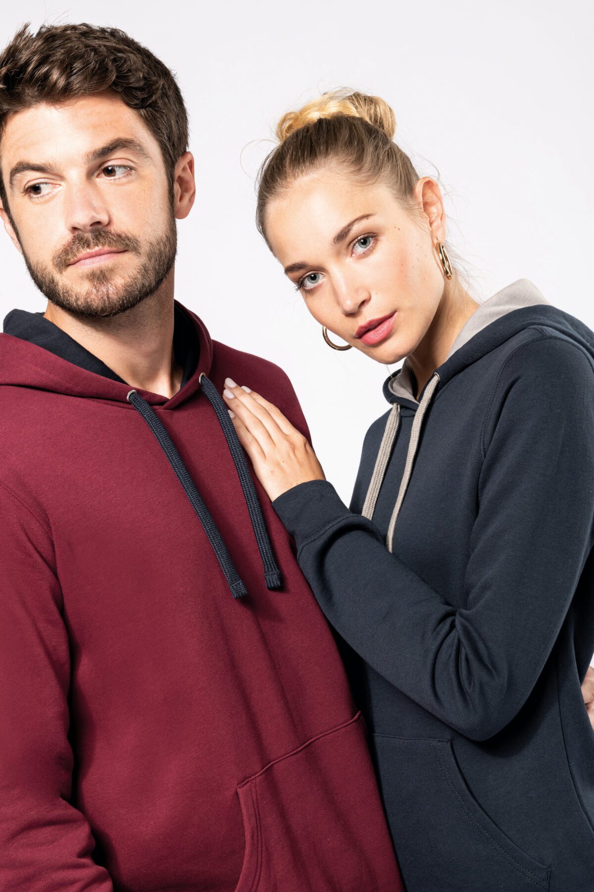 Sweat-shirt capuche contrastée femme - K465 – Image 8