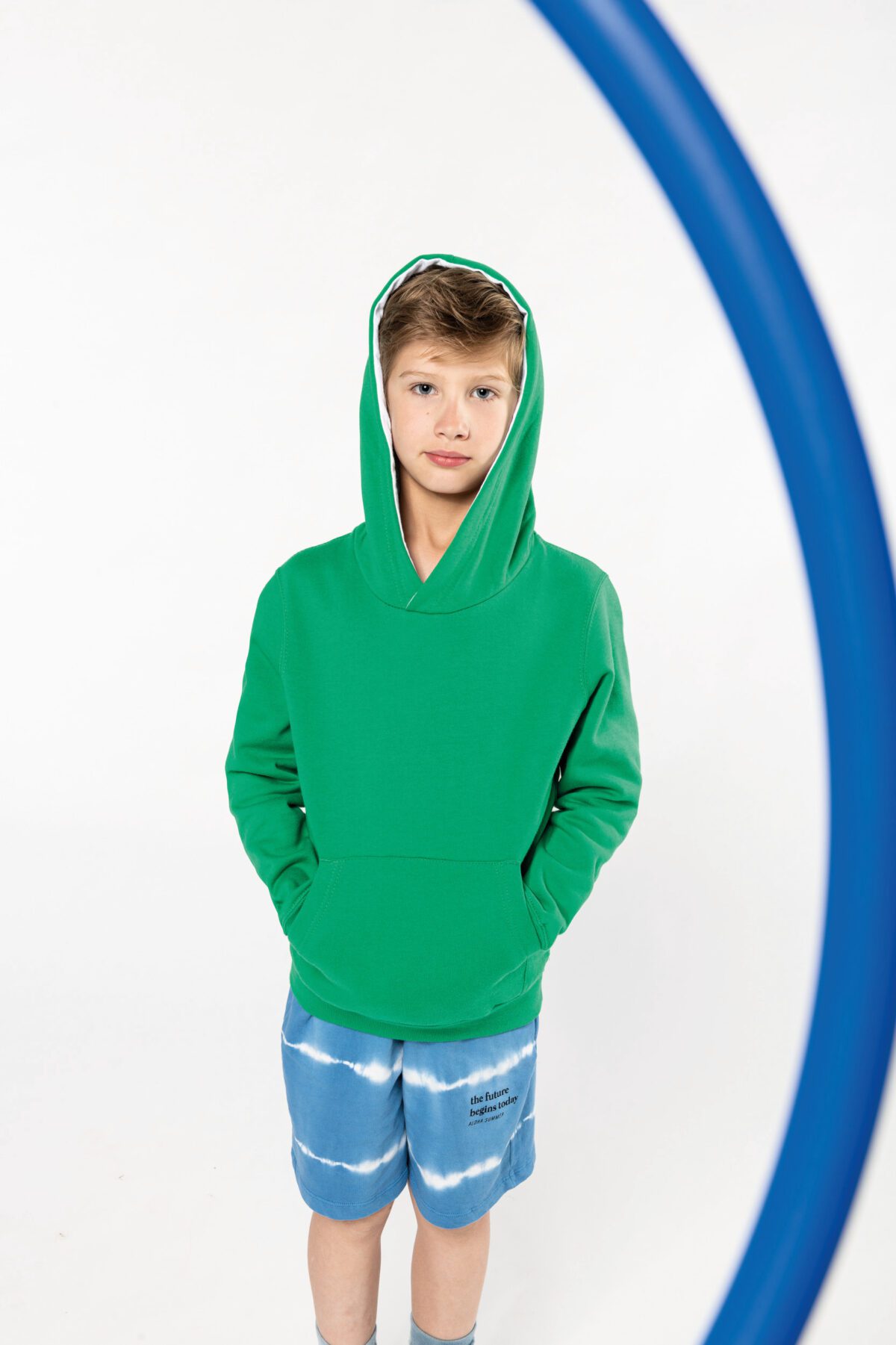 Sweat-shirt capuche contrastée enfant - K453 – Image 7