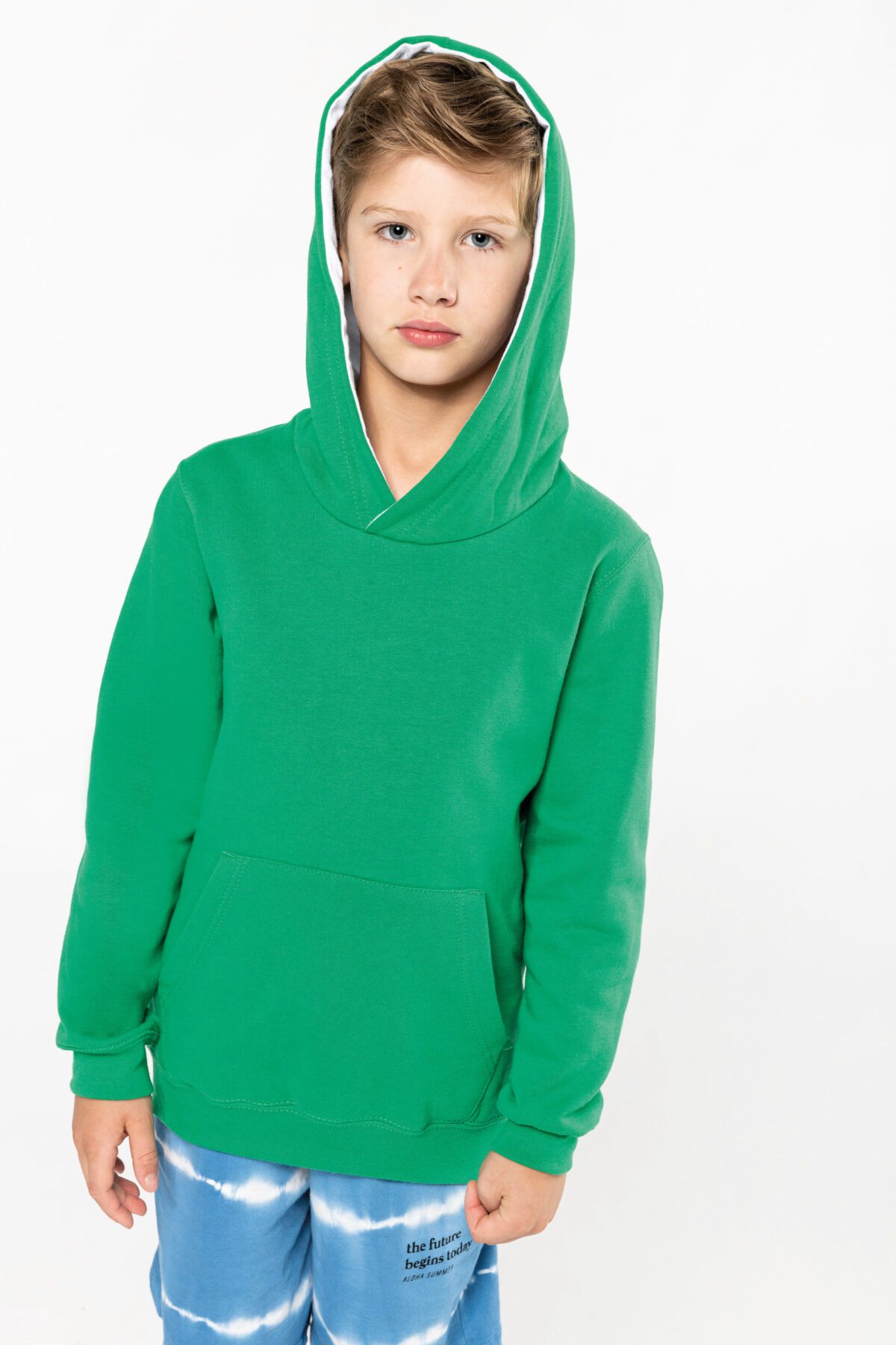Sweat-shirt capuche contrastée enfant - K453 – Image 2