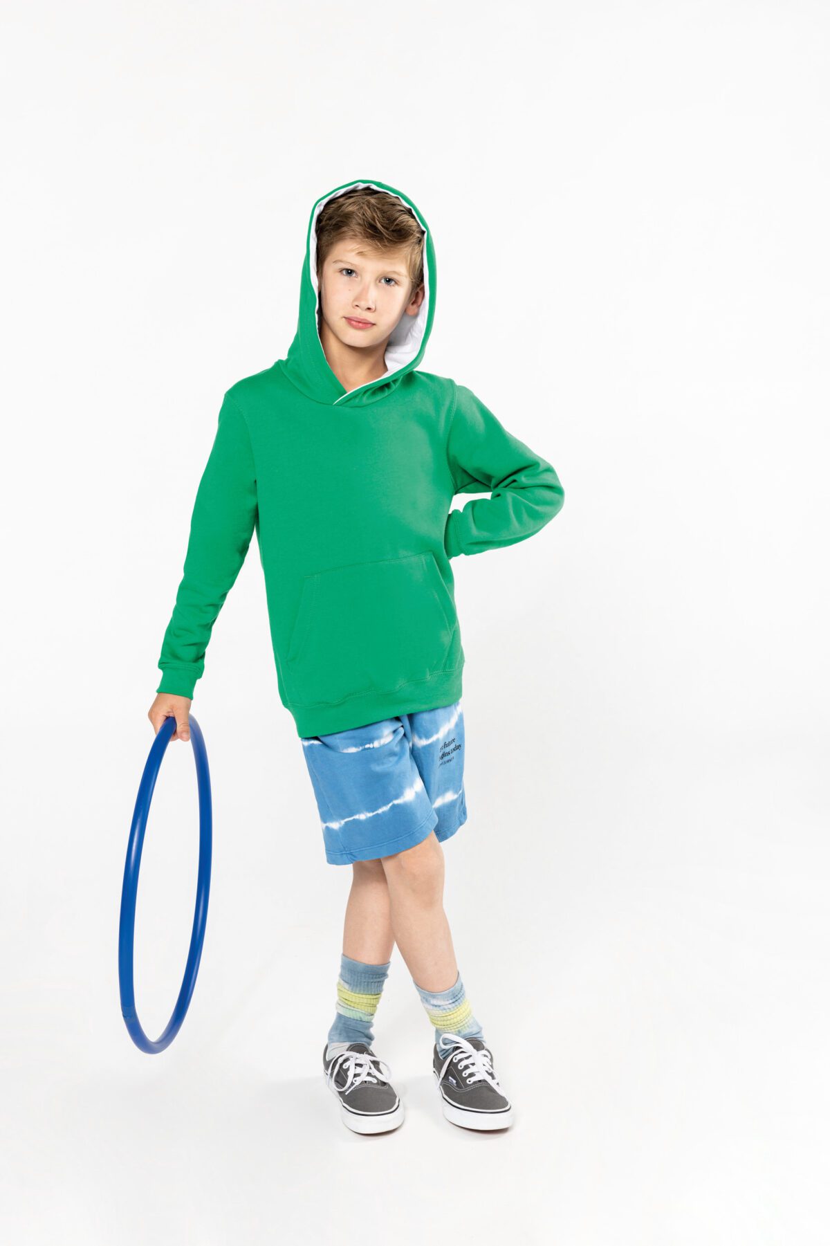 Sweat-shirt capuche contrastée enfant - K453 – Image 4