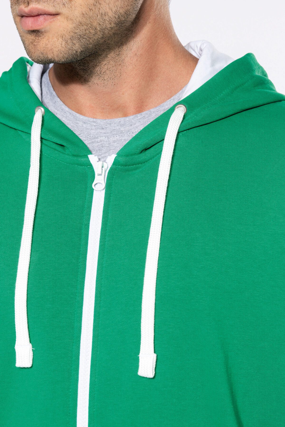 Sweat-shirt personnalisé zippé capuche contrastée - K466 – Image 6