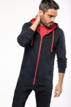 Sweat-shirt personnalisé zippé capuche contrastée - K466 – Image 9