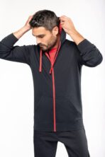 Sweat-shirt personnalisé zippé capuche contrastée - K466 – Image 11