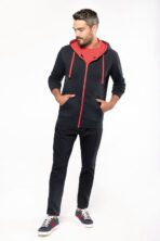 Sweat-shirt personnalisé zippé capuche contrastée - K466 – Image 17