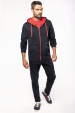 Sweat-shirt personnalisé zippé capuche contrastée - K466 – Image 12