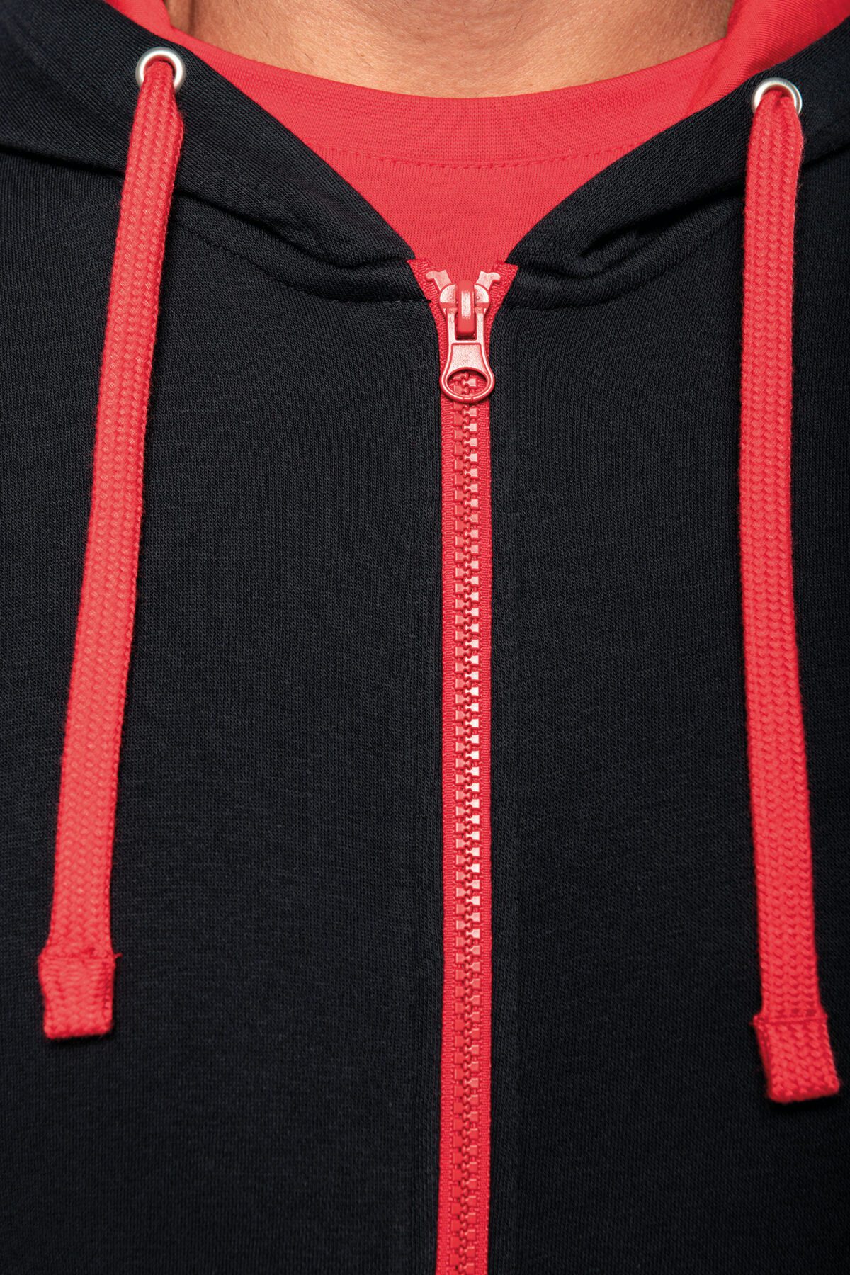 Sweat-shirt personnalisé zippé capuche contrastée - K466 – Image 13