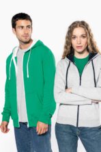 Sweat-shirt personnalisé zippé capuche contrastée - K466 – Image 20
