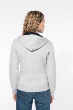 Sweat-shirt personnalisé zippé capuche contrastée femme - K467 – Image 2