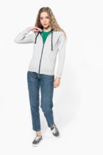 Sweat-shirt personnalisé zippé capuche contrastée femme - K467 – Image 10