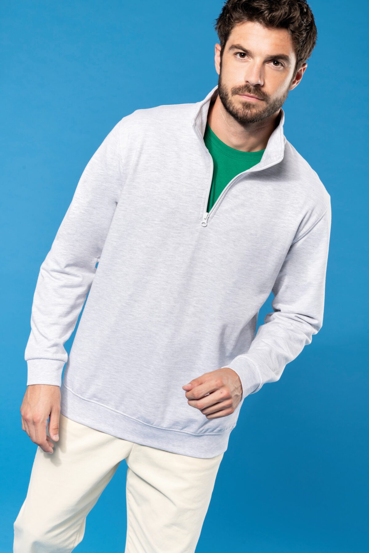 Sweat-shirt col zippé homme - K478 – Image 3
