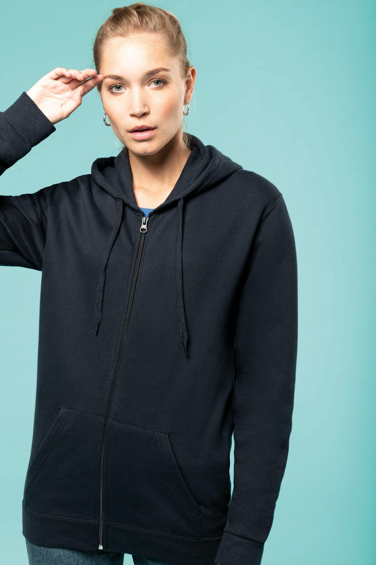 Sweat-shirt personnalisé zippé capuche unisexe - K479 – Image 5