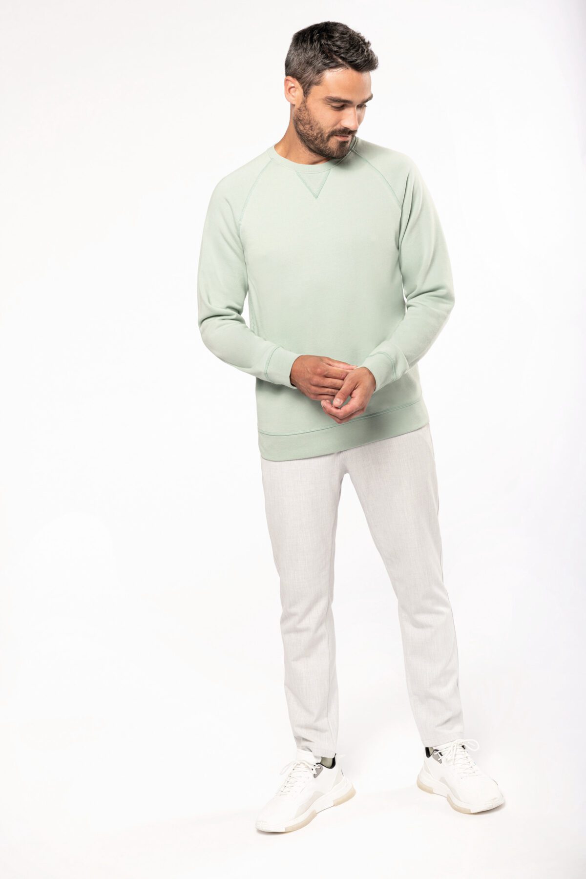 Sweat-shirt Bio col rond manches raglan homme - k480 – Image 10