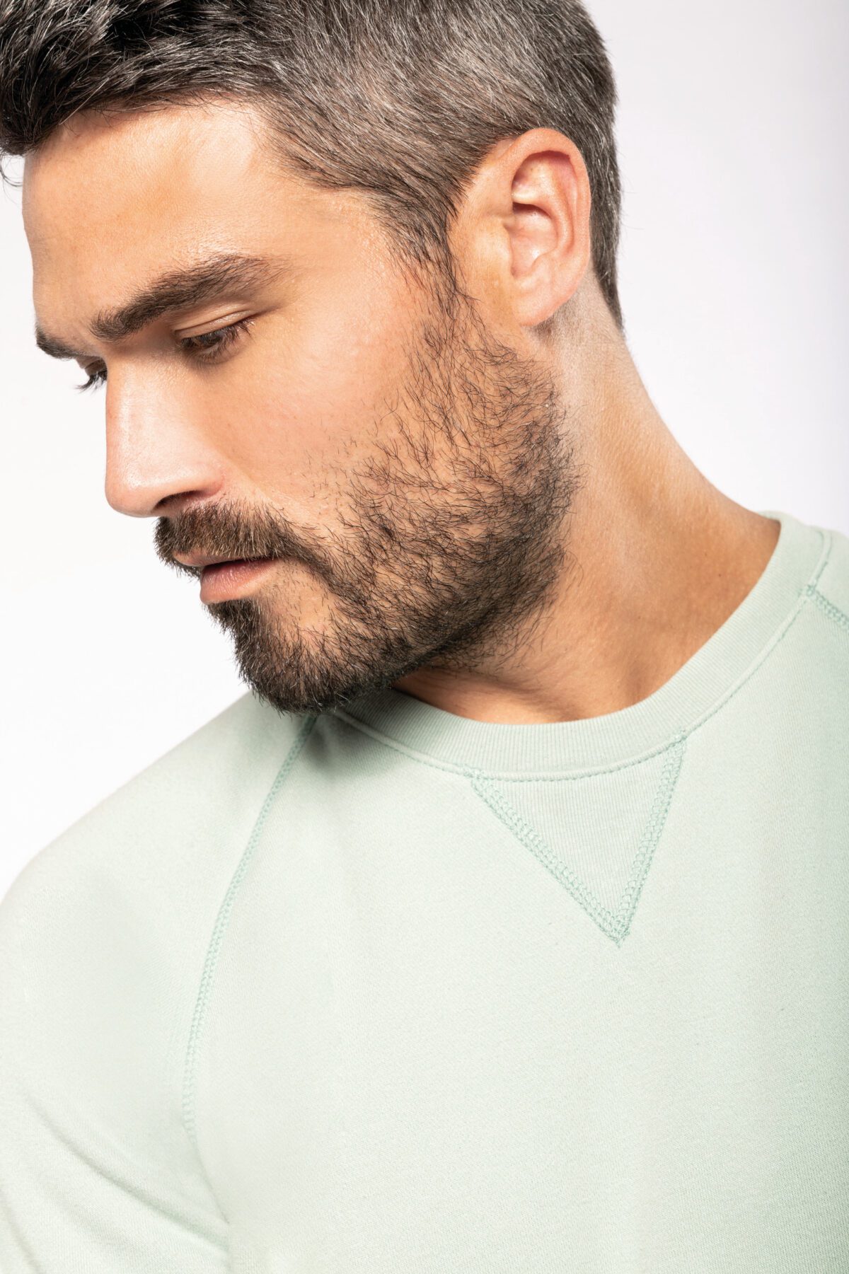 Sweat-shirt Bio col rond manches raglan homme - k480 – Image 13