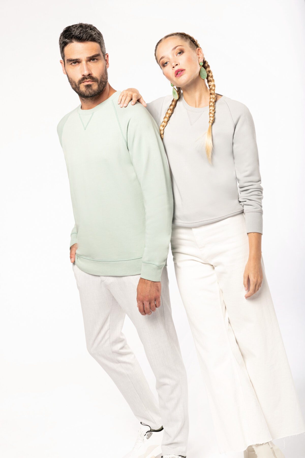 Sweat-shirt Bio col rond manches raglan homme - k480 – Image 5