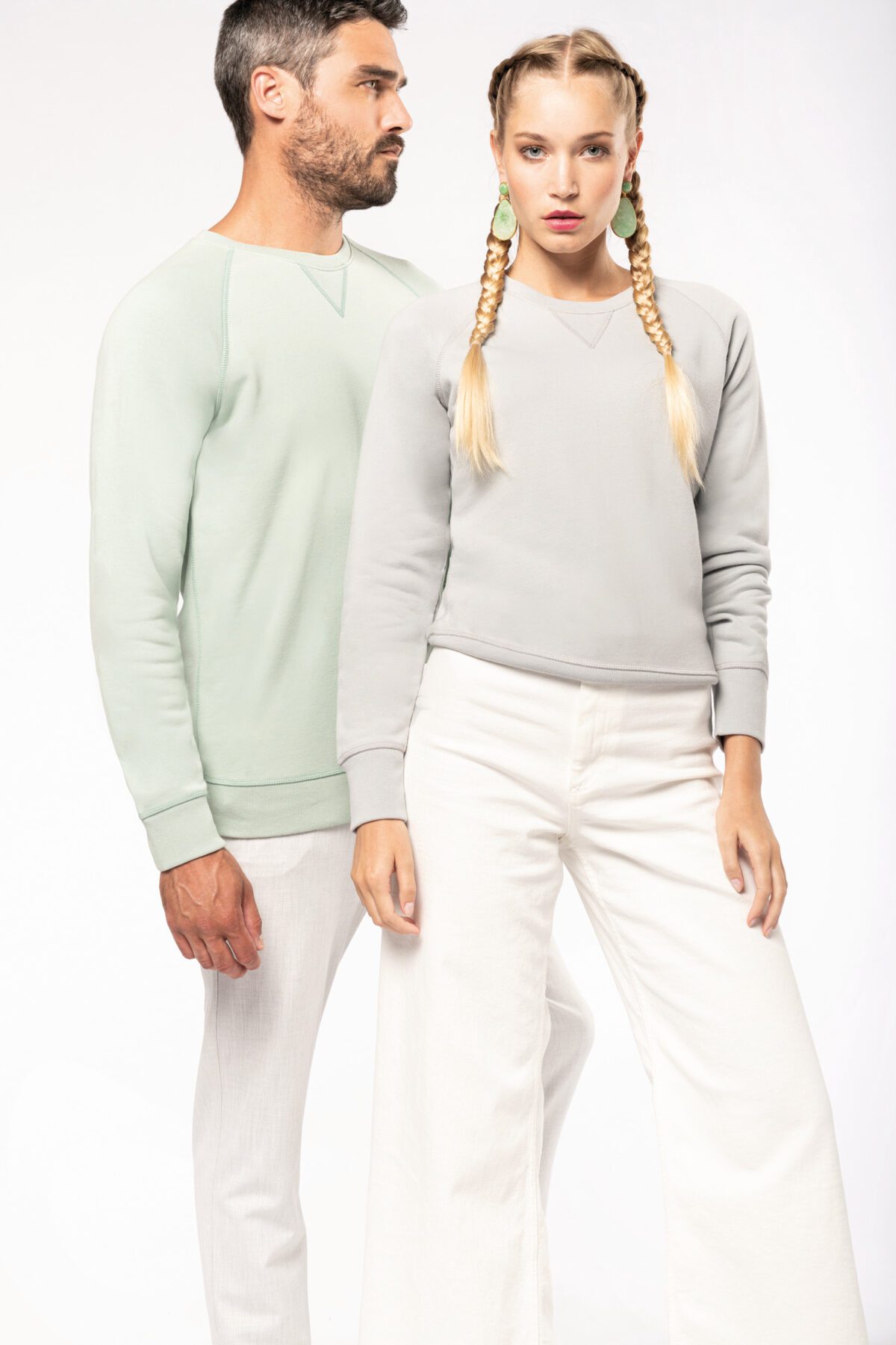 Sweat-shirt Bio col rond manches raglan homme - k480 – Image 15