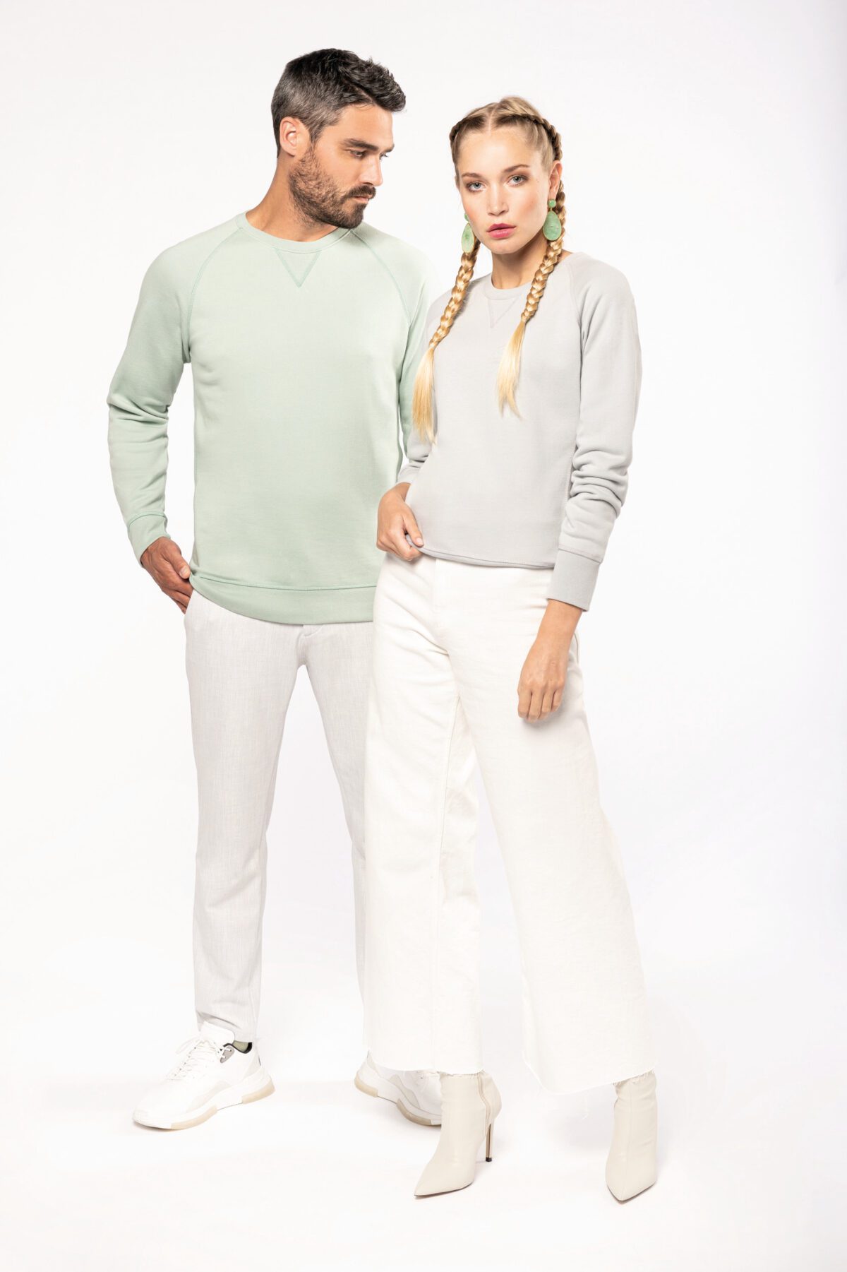 Sweat-shirt Bio col rond manches raglan homme - k480 – Image 16
