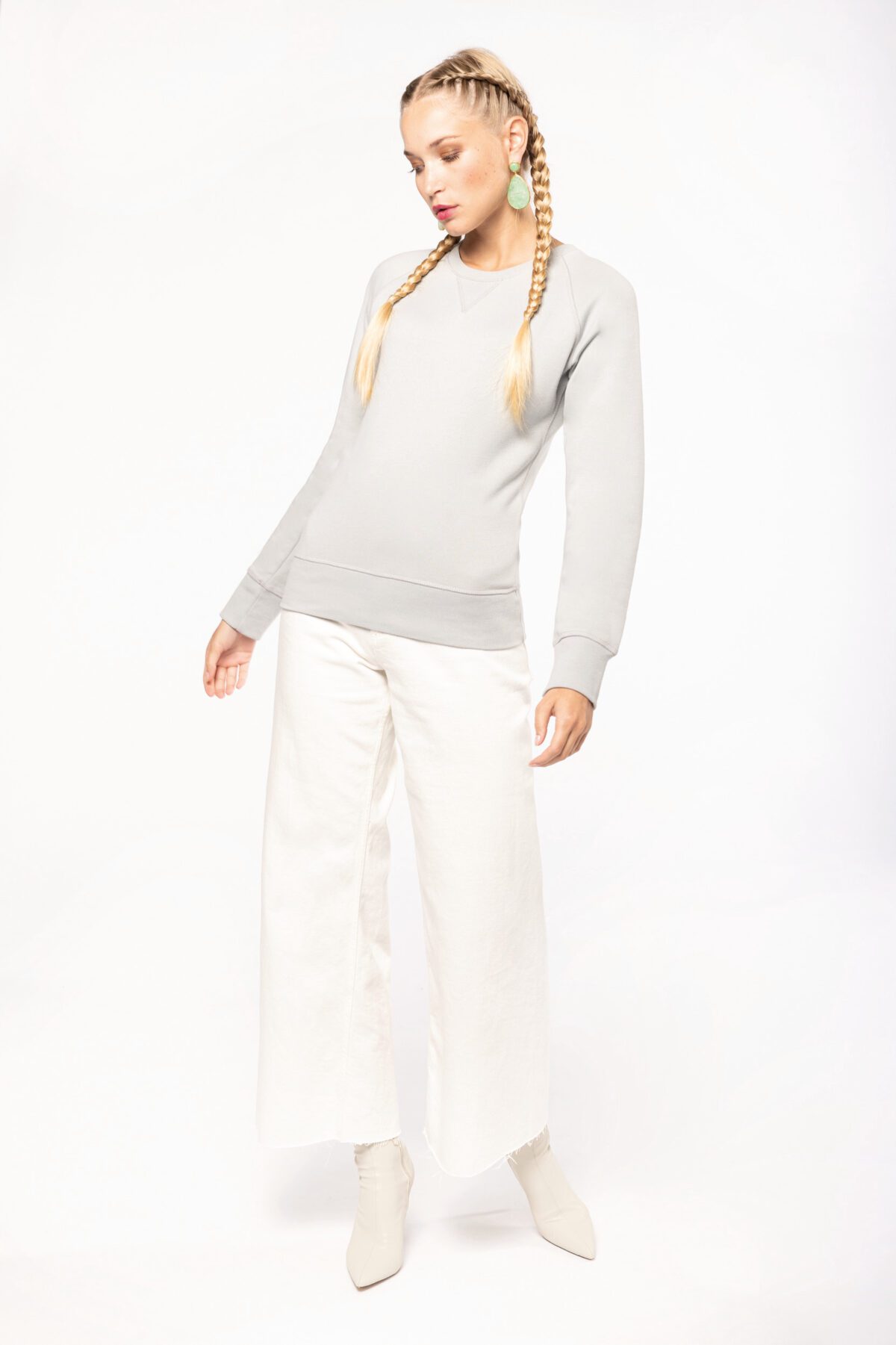 Sweat-shirt Bio col rond manches raglan femme - K481 – Image 7