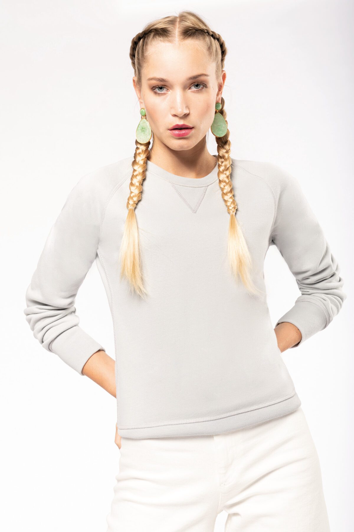 Sweat-shirt Bio col rond manches raglan femme - K481 – Image 1