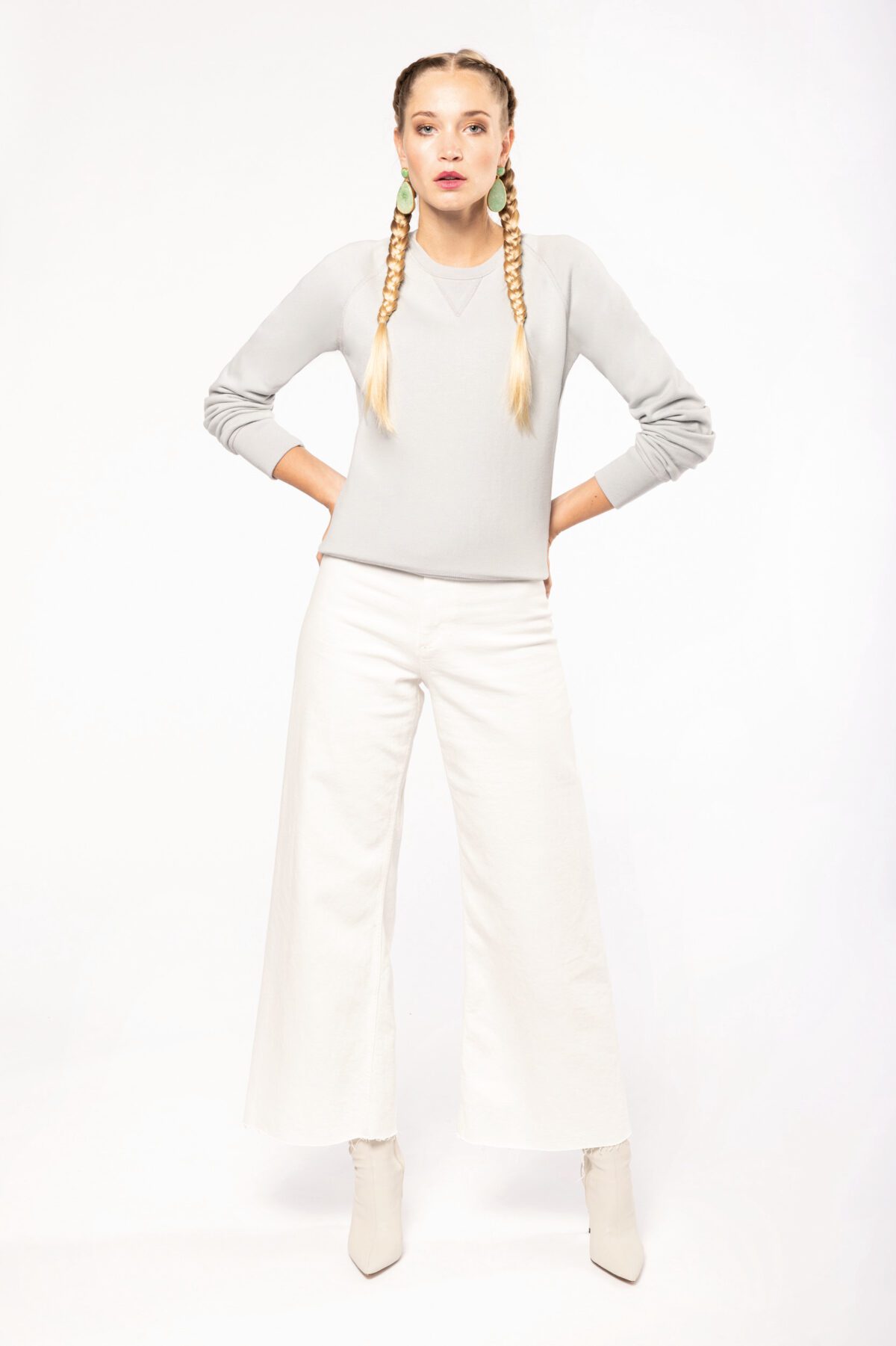 Sweat-shirt Bio col rond manches raglan femme - K481 – Image 5
