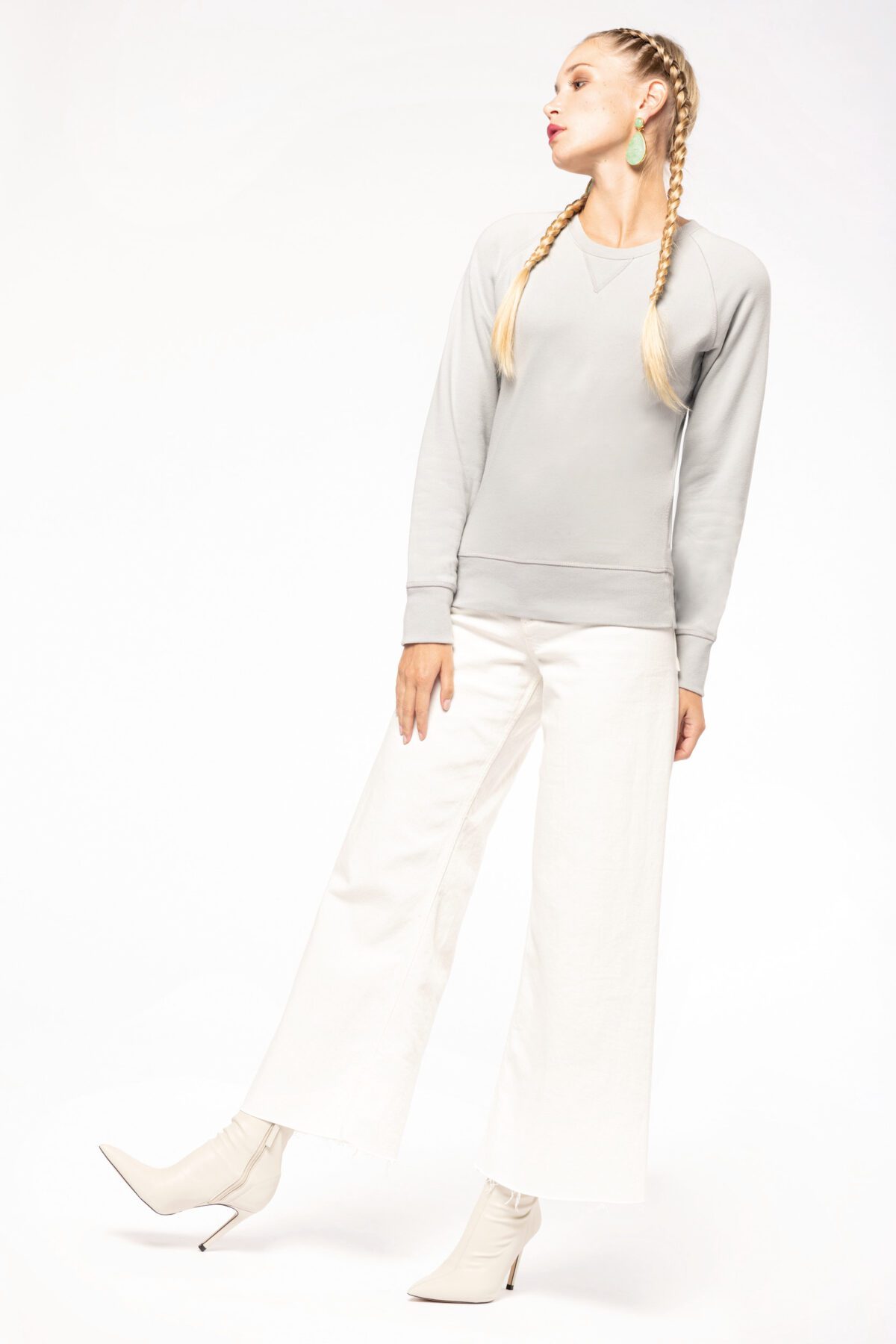 Sweat-shirt Bio col rond manches raglan femme - K481 – Image 15