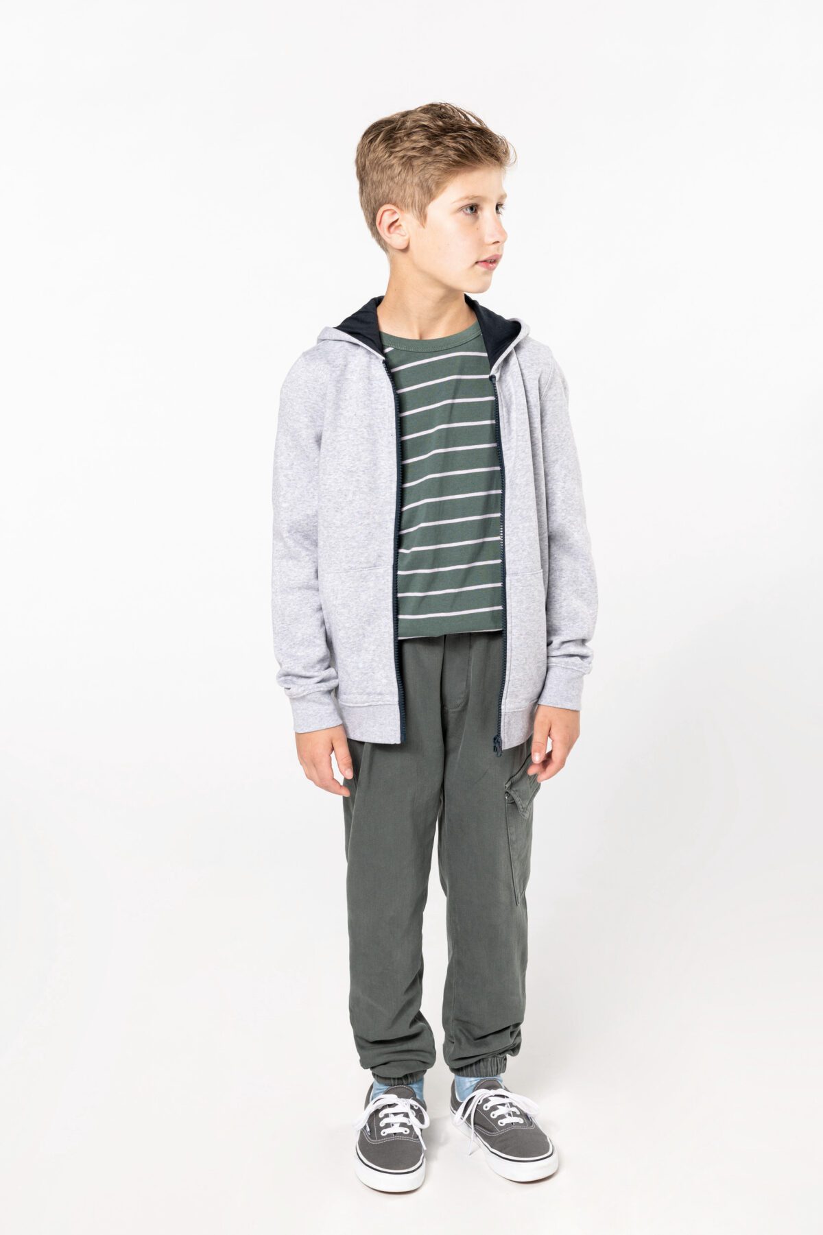 Sweat-shirt personnalisé contrasté zippé capuche enfant - K486 – Image 4