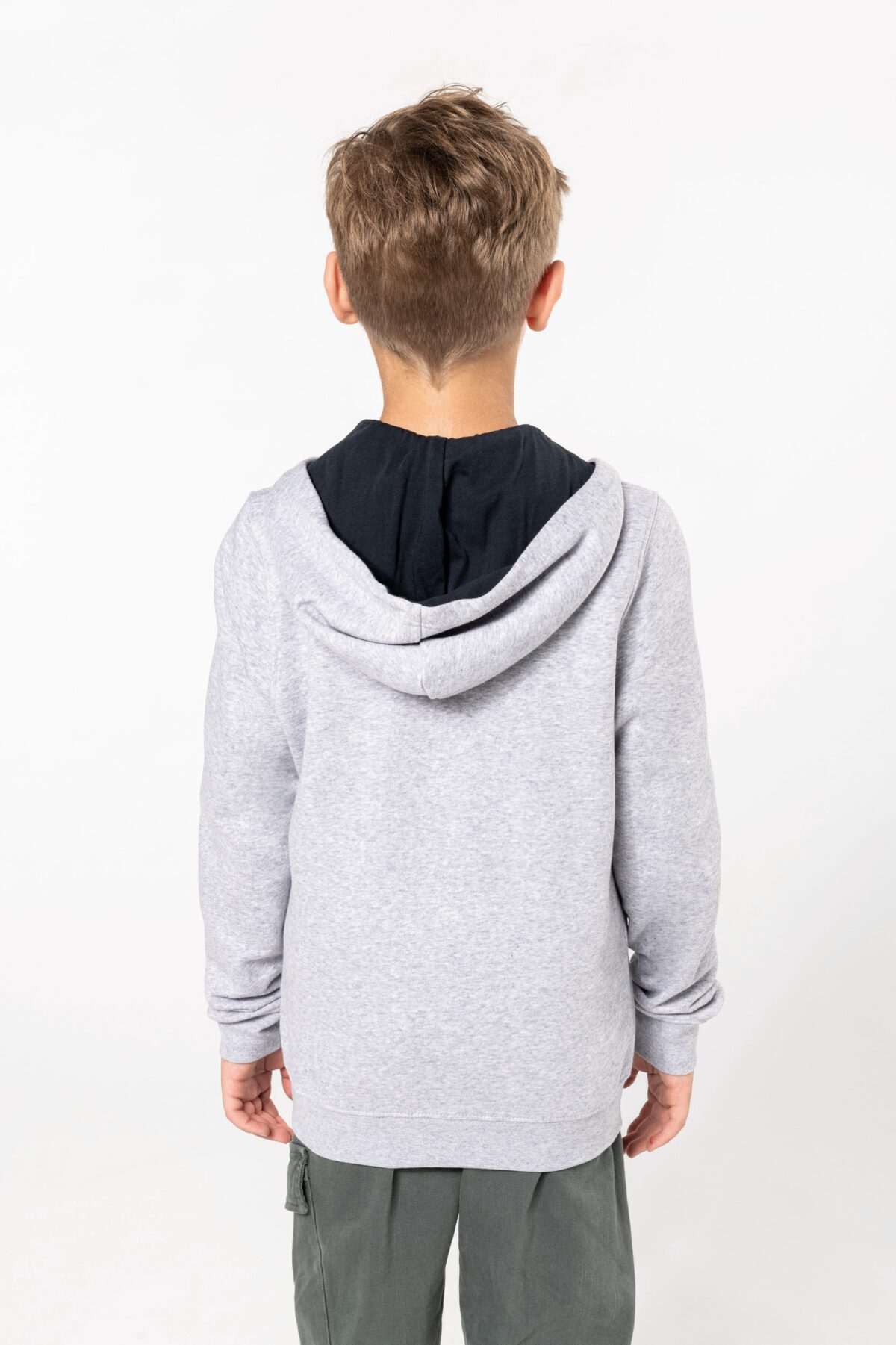 Sweat-shirt personnalisé contrasté zippé capuche enfant - K486 – Image 2