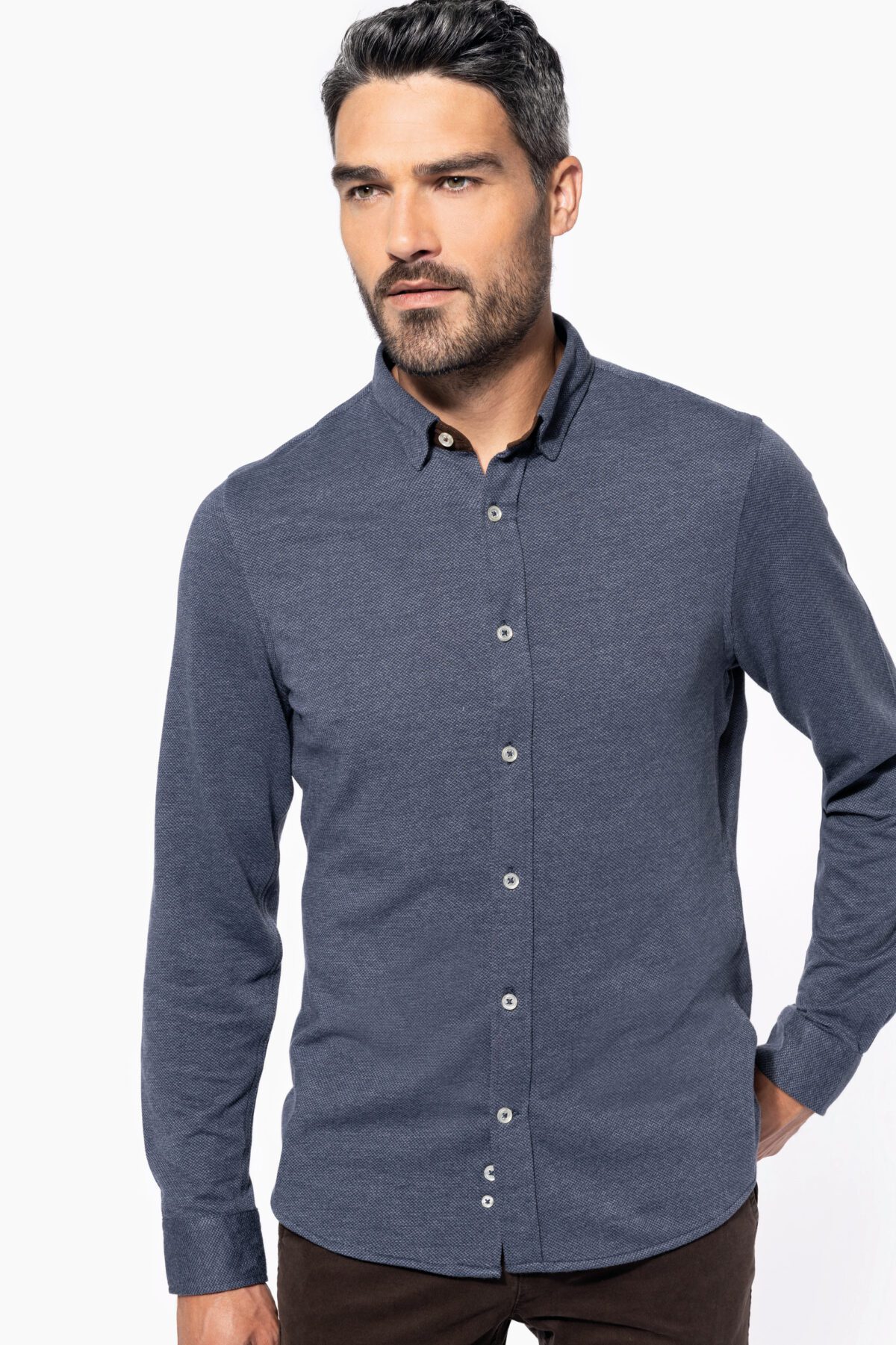 Chemise jacquard manches longues - K507 – Image 1