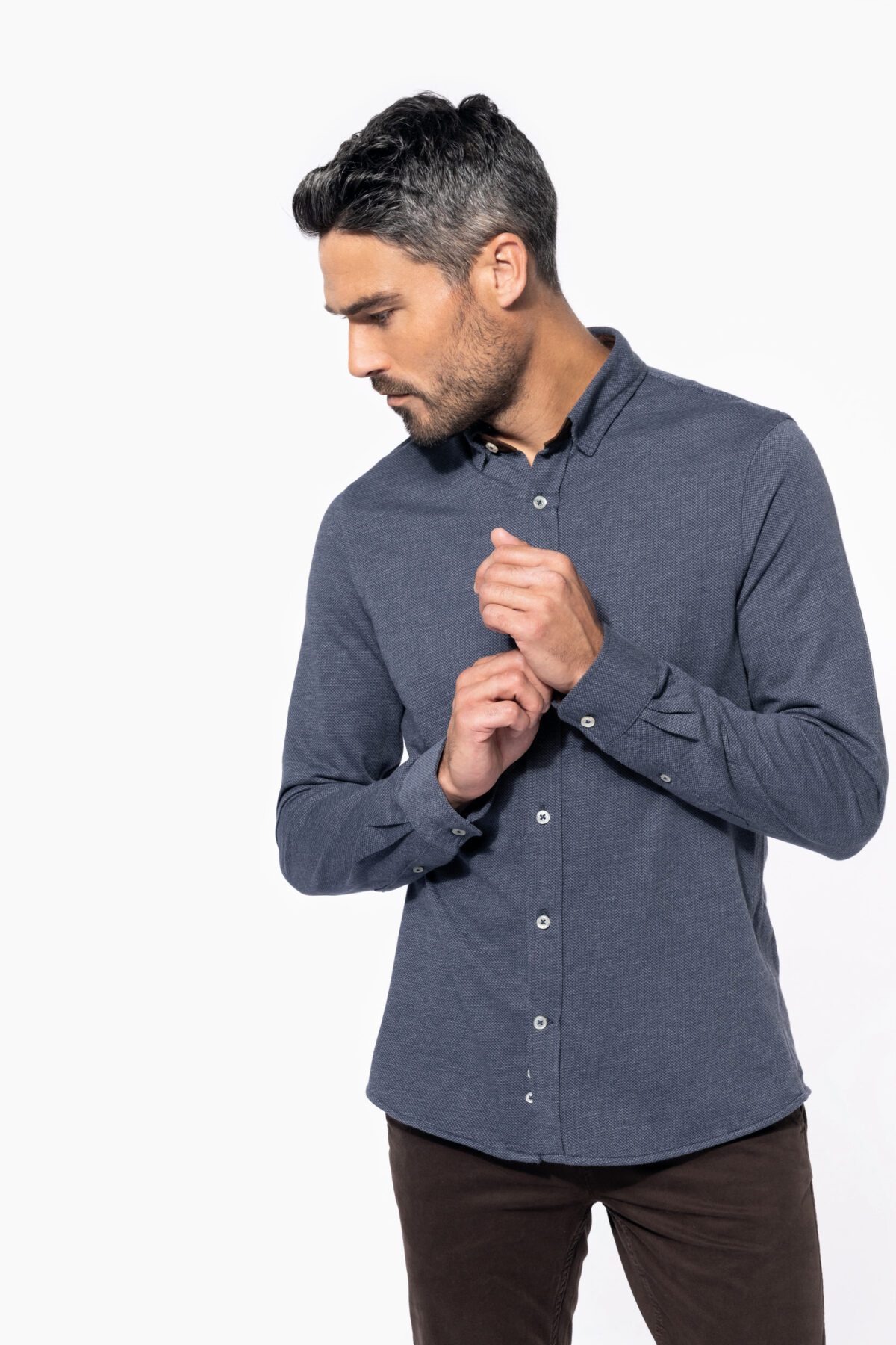 Chemise jacquard manches longues - K507 – Image 3