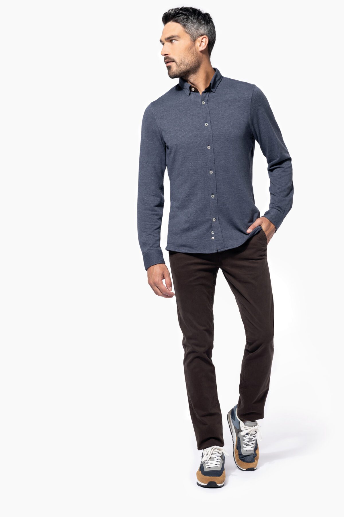 Chemise jacquard manches longues - K507 – Image 5