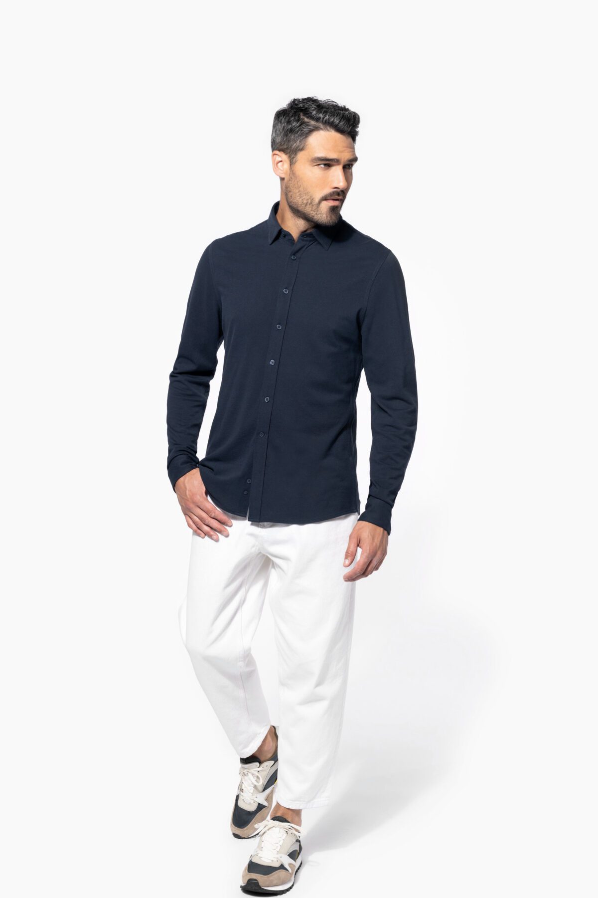 Chemise maille piquée manches longues - K508 – Image 4