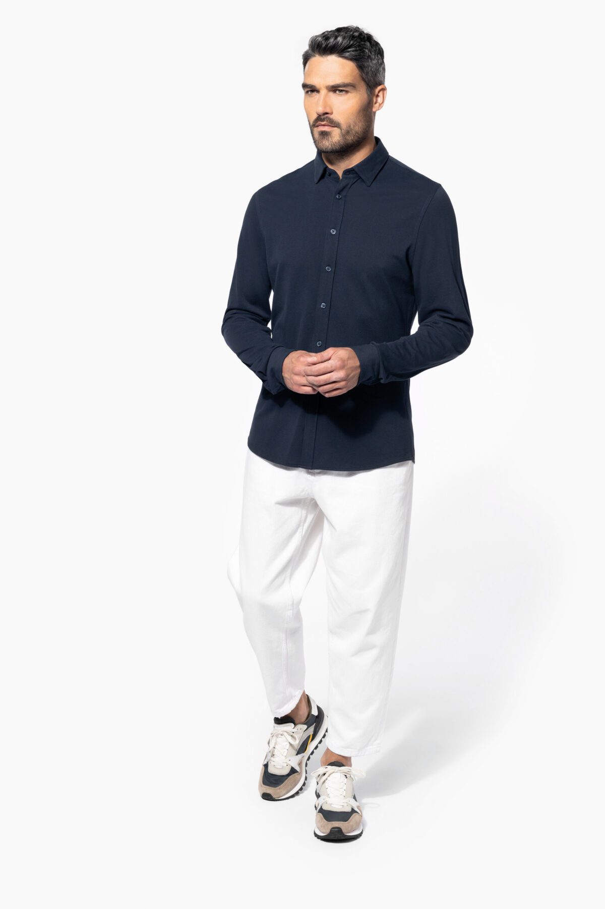 Chemise maille piquée manches longues - K508 – Image 7