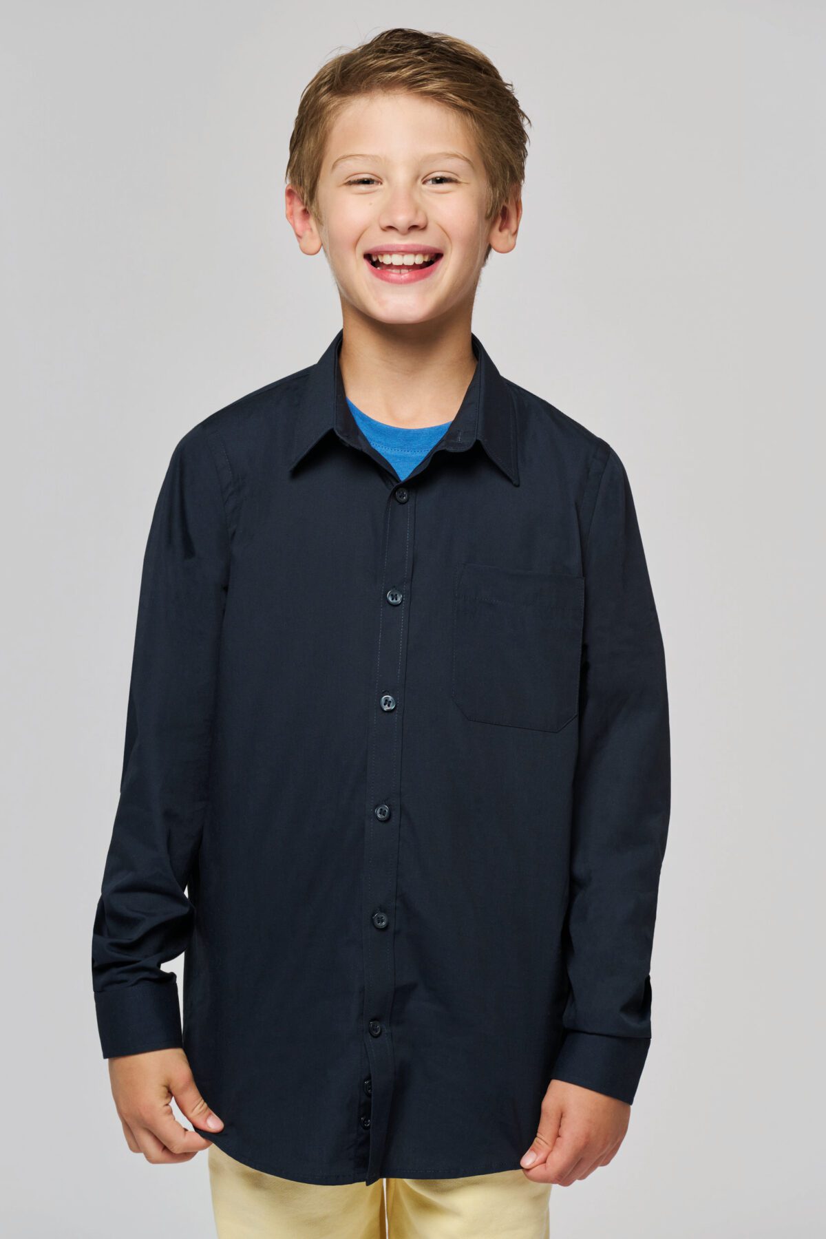 Chemise popeline manches longues enfant - K521 – Image 1
