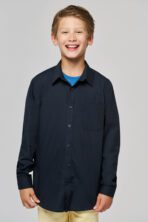 Chemise popeline manches longues enfant - K521