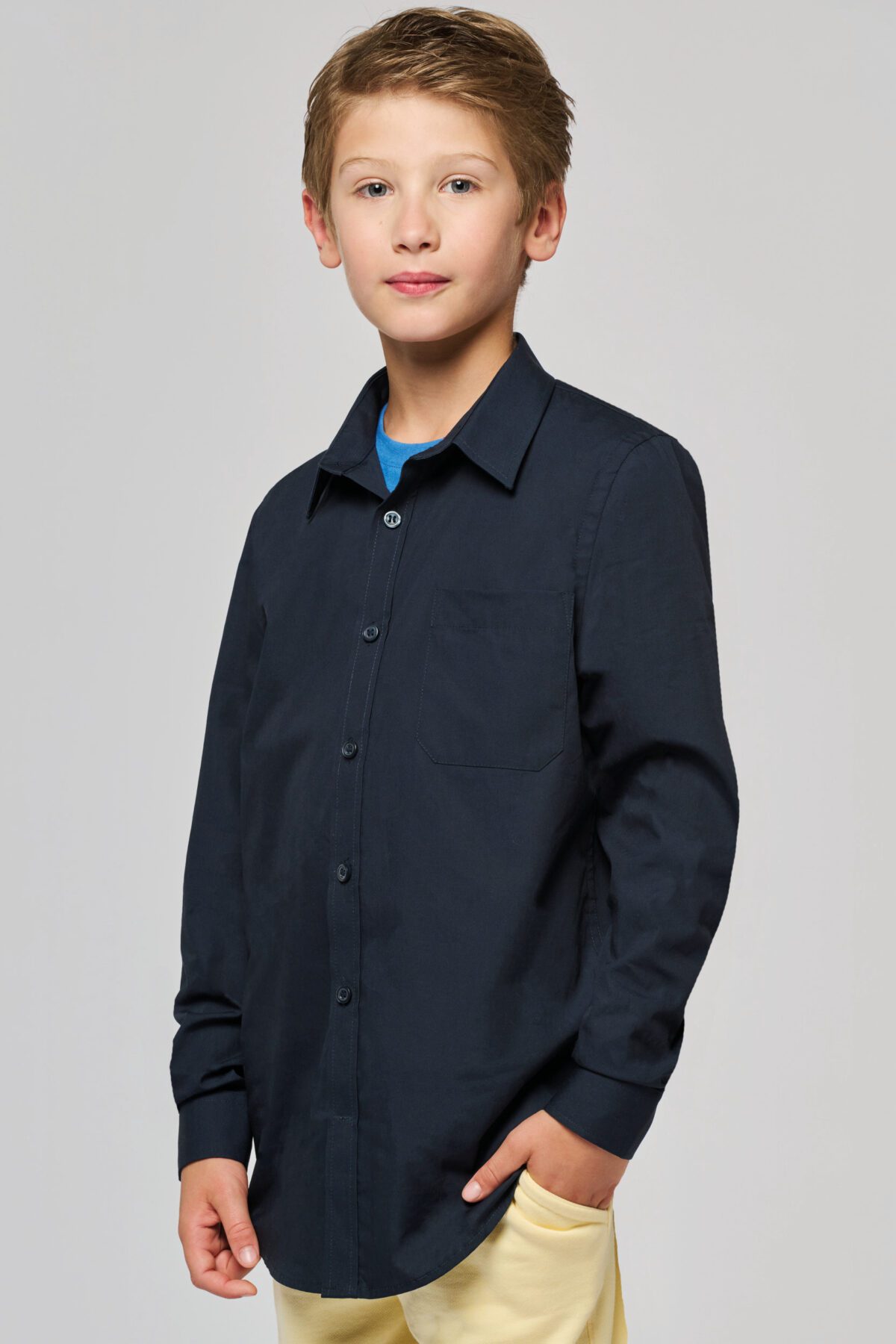 Chemise popeline manches longues enfant - K521 – Image 8