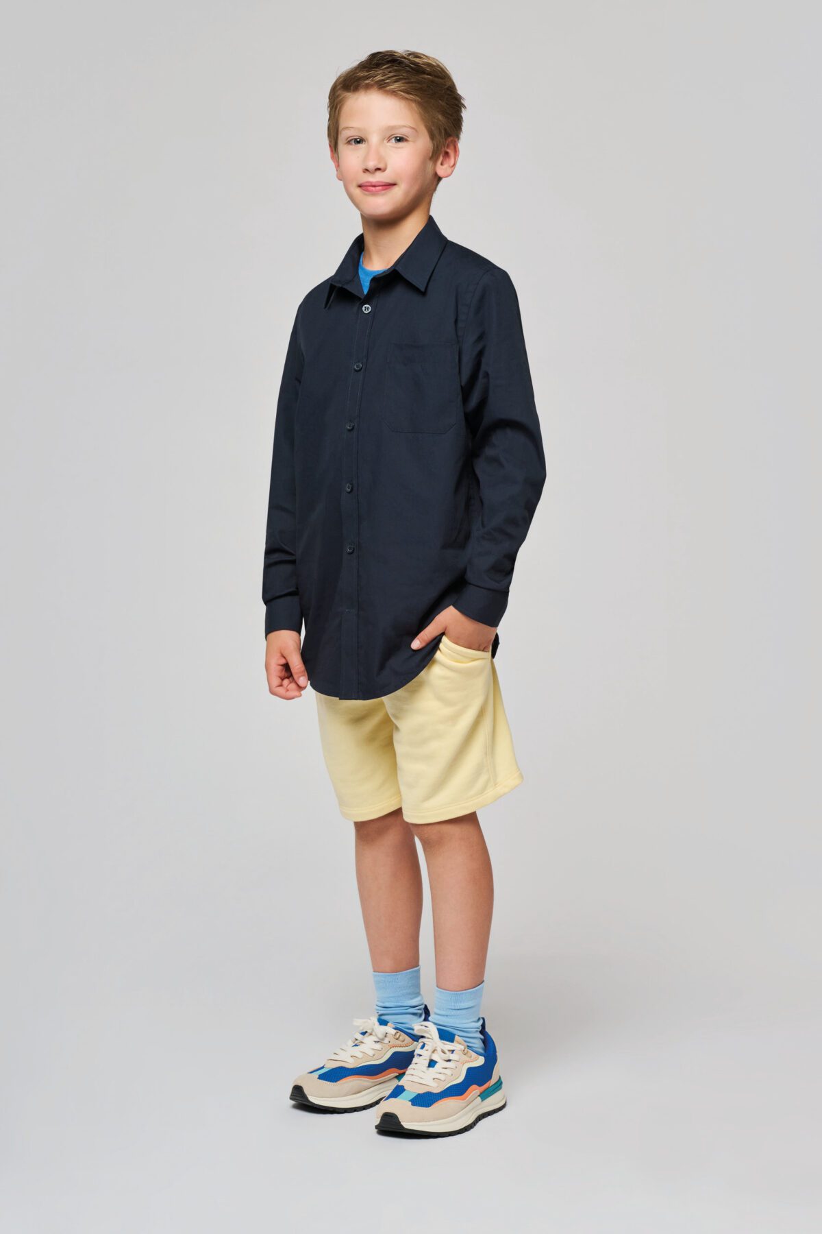 Chemise popeline manches longues enfant - K521 – Image 3