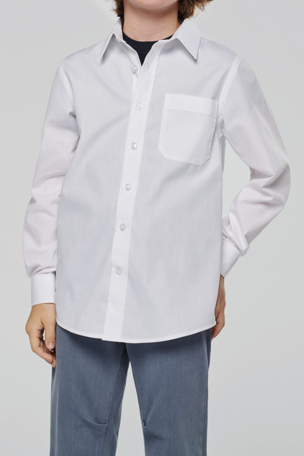 Chemise popeline manches longues enfant - K521 – Image 10
